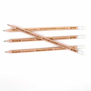 Pencil with eraser, hexagonal - FSC 100%